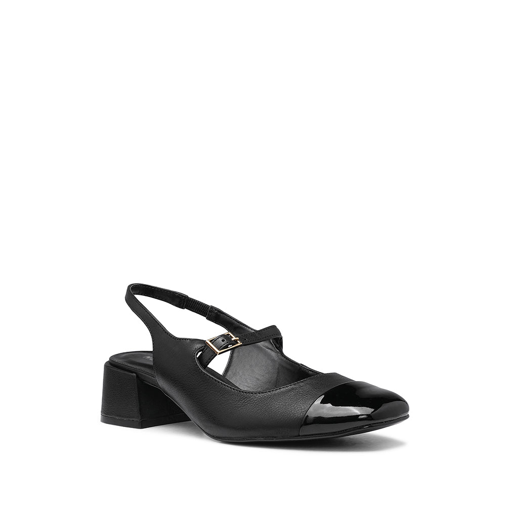 Sapato Slingback Mulher Pele Sintética Preto