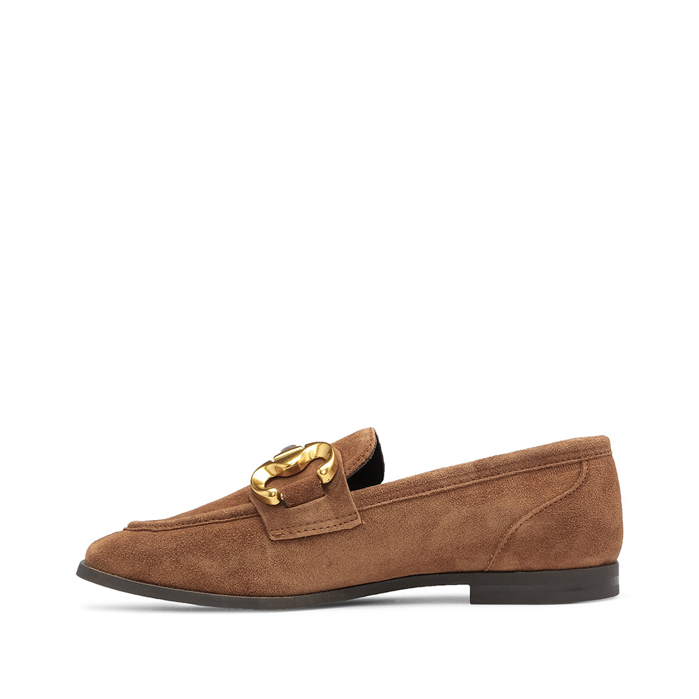 Sapato Mocassim Mulher Camurça Camel