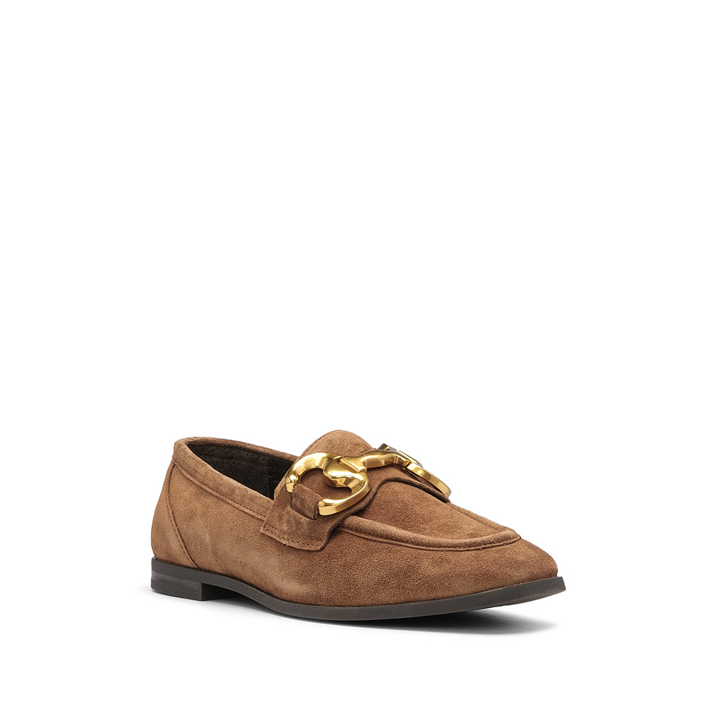Sapato Mocassim Mulher Camurça Camel