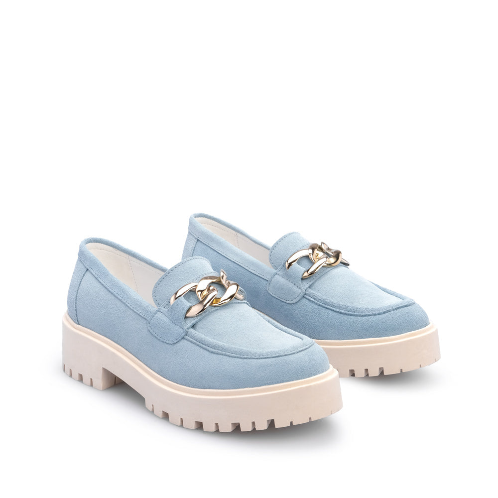 Sapato Mocassim Mulher Camurça Azul Bebe