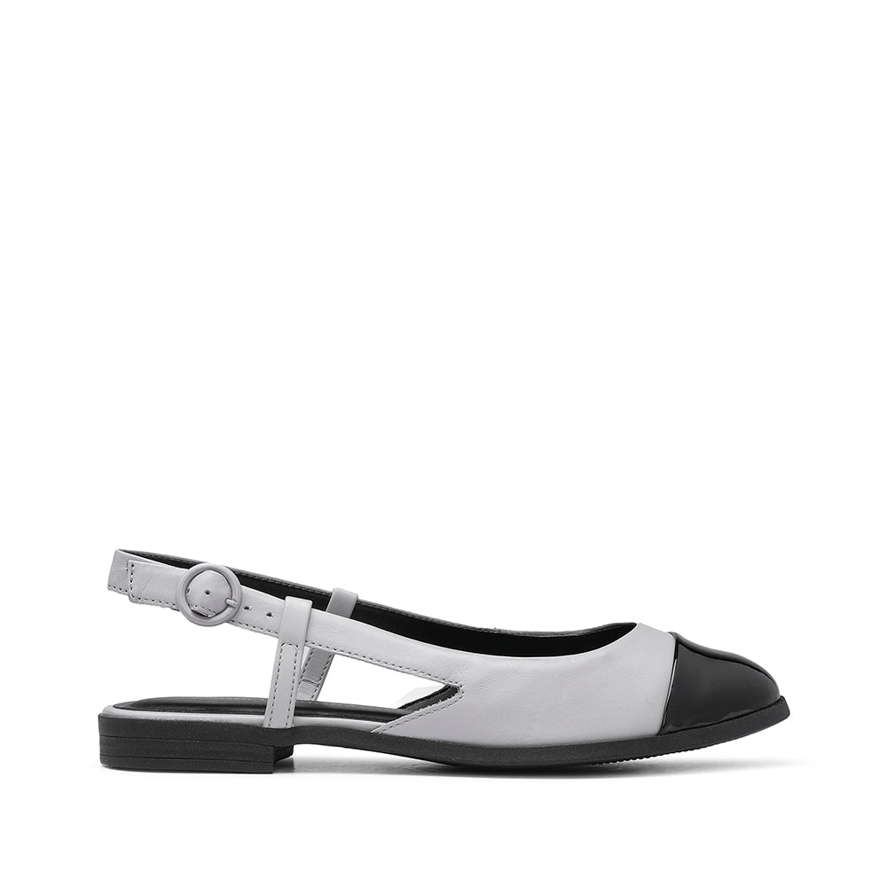 Sapato Slingback Mulher Pele Sintética Cinzento