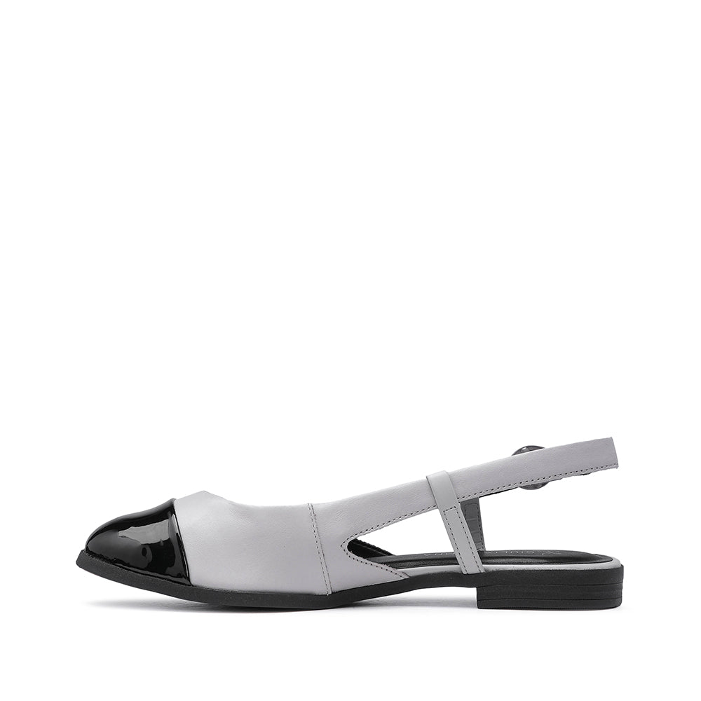 Sapato Slingback Mulher Pele Sintética Cinzento