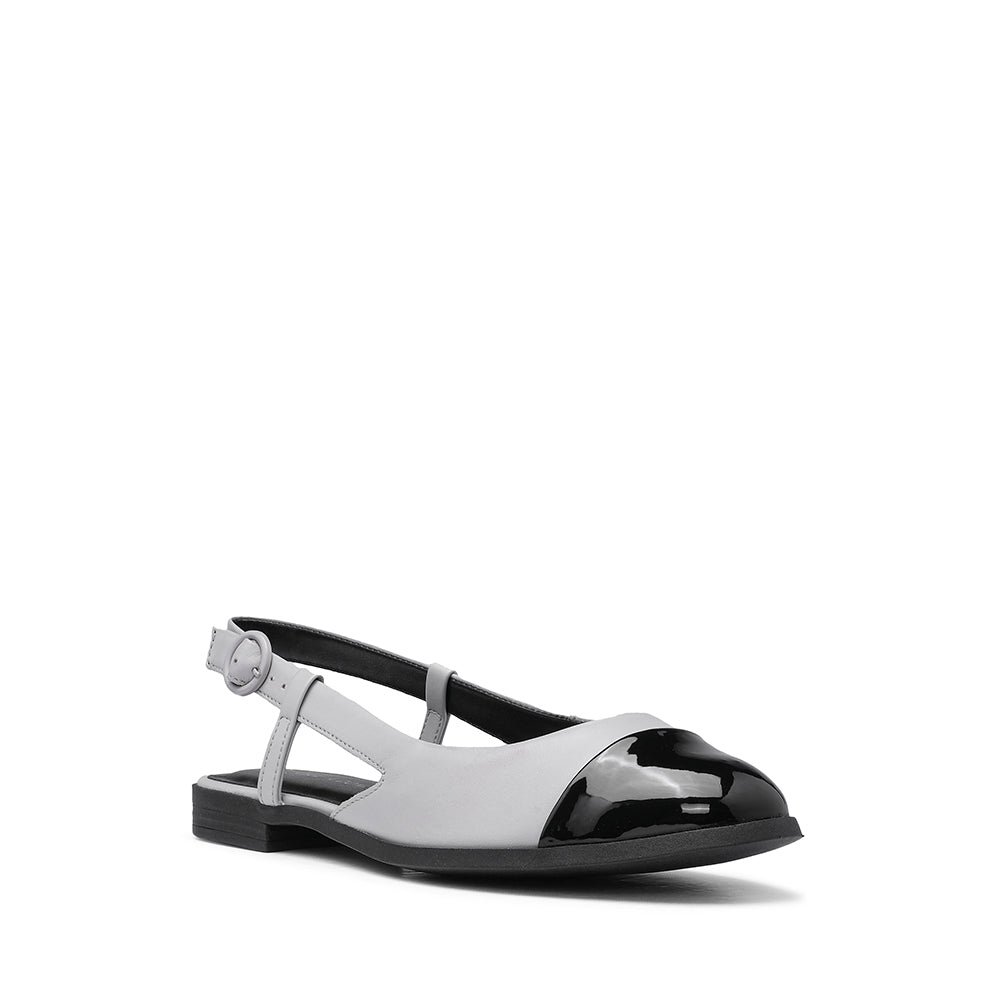 Sapato Slingback Mulher Pele Sintética Cinzento