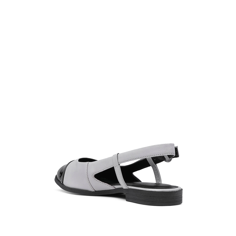 Sapato Slingback Mulher Pele Sintética Cinzento