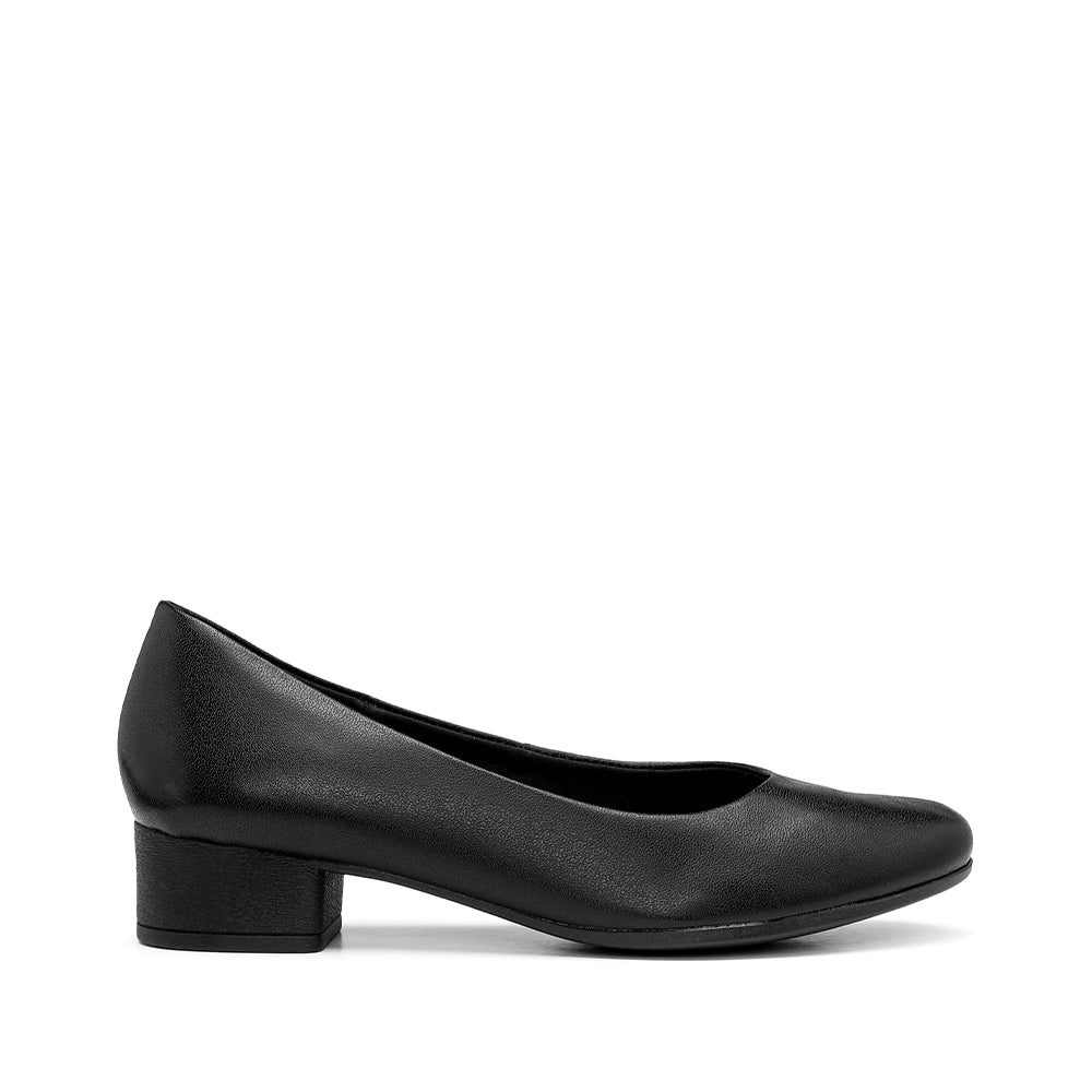 Sapato Salto Raso Mulher Pele Preto