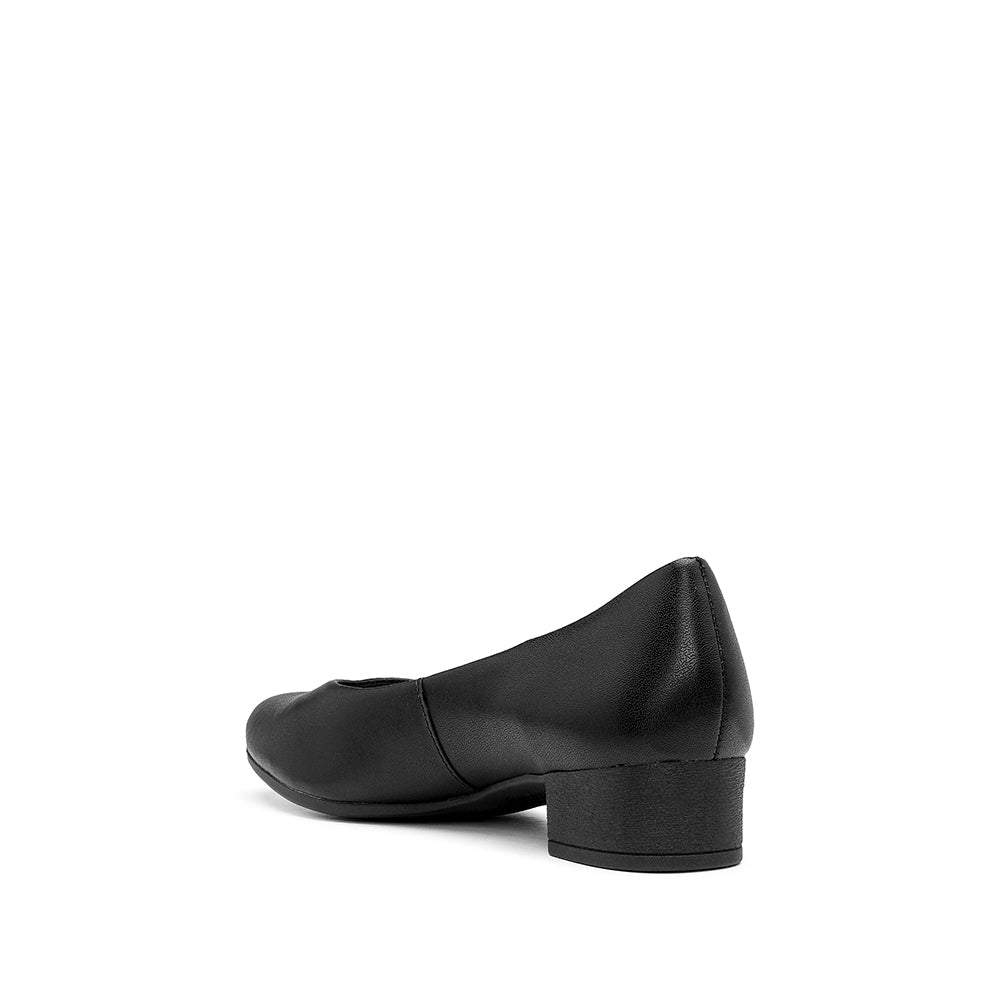 Sapato Salto Raso Mulher Pele Preto