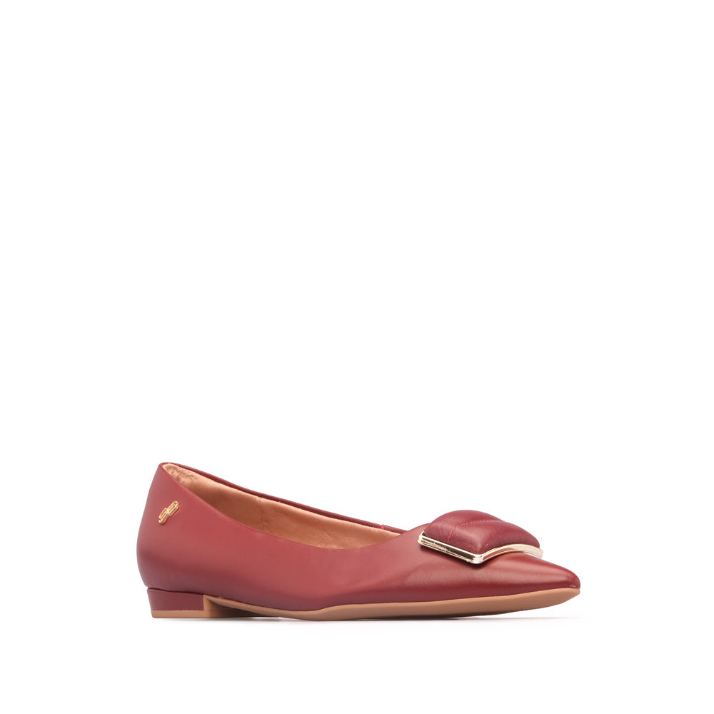 Sapato Salto Raso Mulher Pele Vermelho