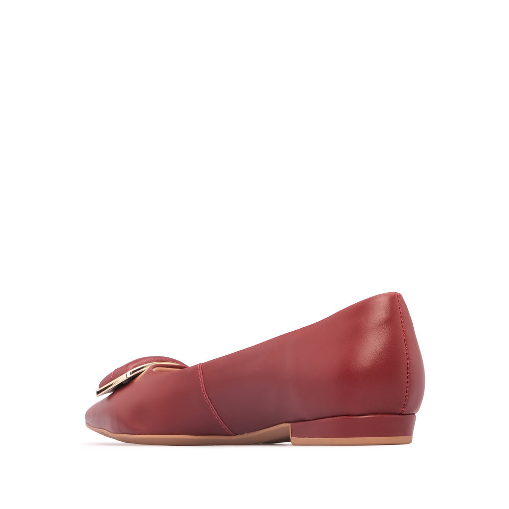 Sapato Salto Raso Mulher Pele Vermelho