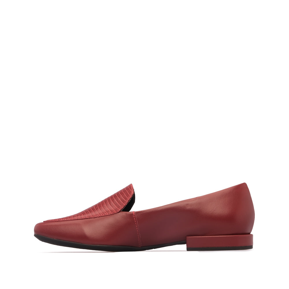 Sapato Salto Raso Mulher Pele Vermelho