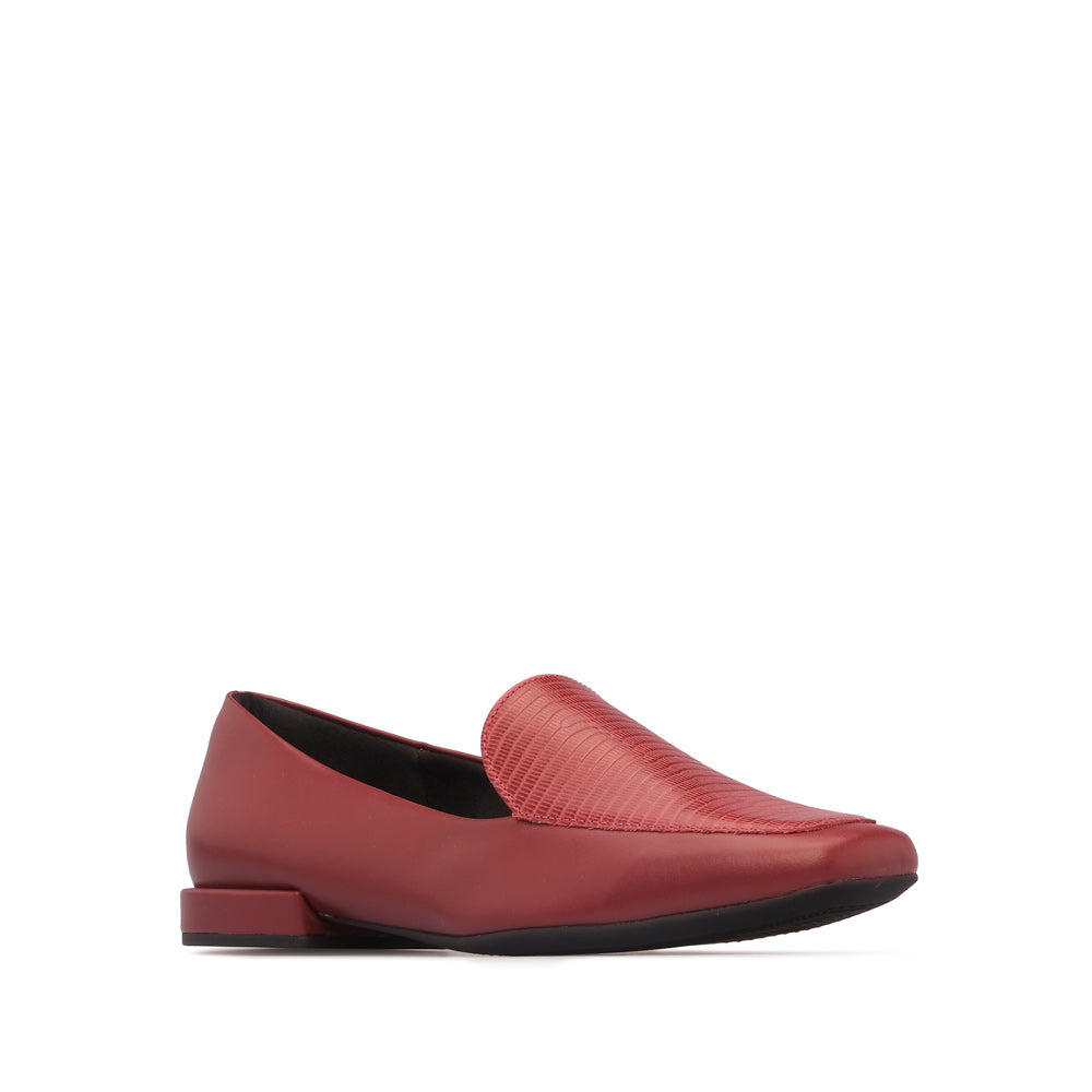 Sapato Salto Raso Mulher Pele Vermelho