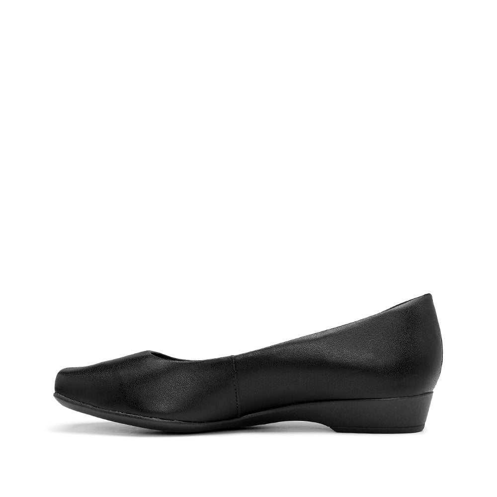 Sapato Salto Raso Mulher Pele Preto