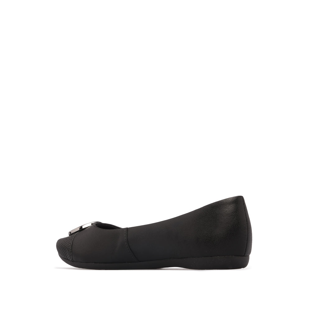 Sapato Salto Raso Mulher Pele Preto