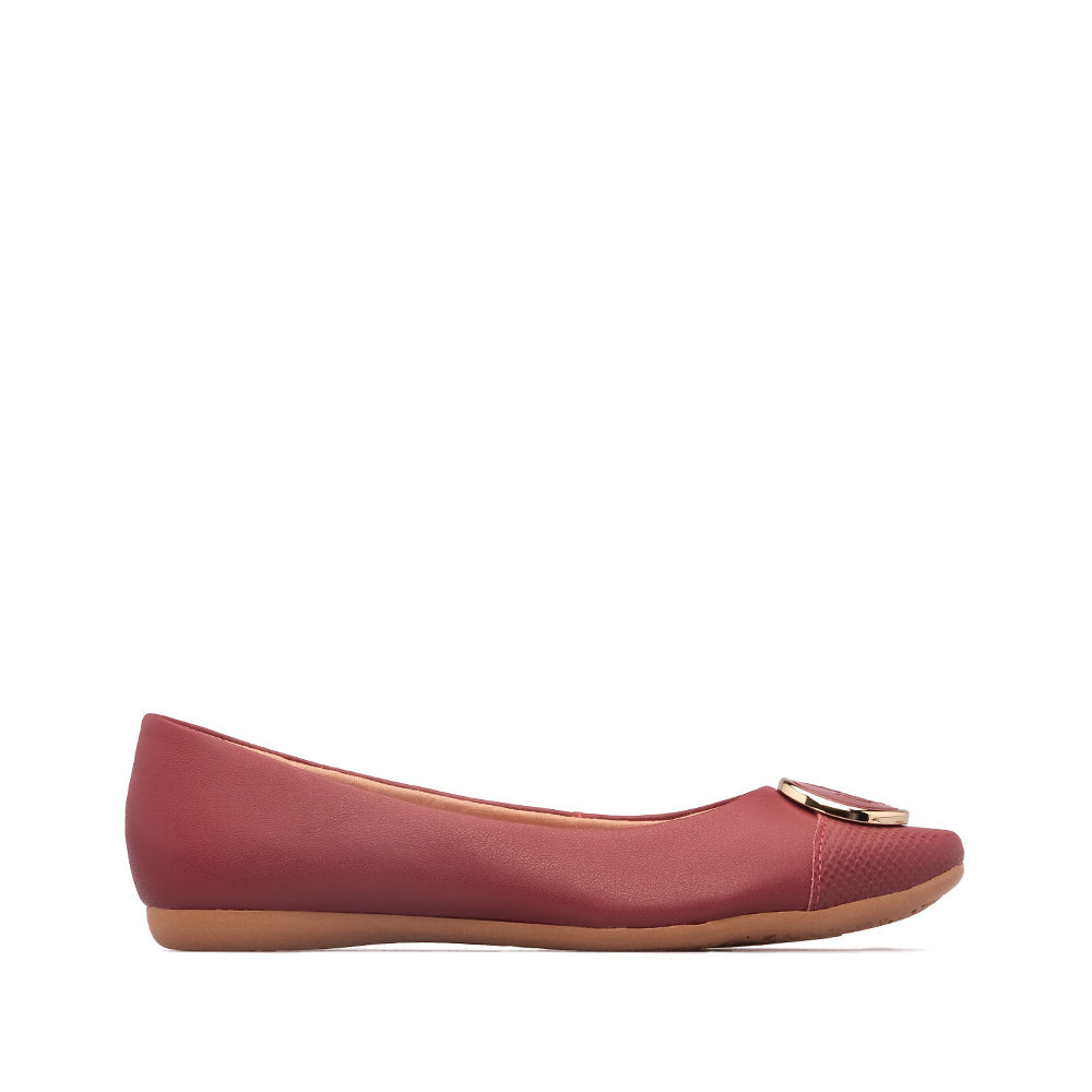 Sapato Salto Raso Mulher Pele Vermelho