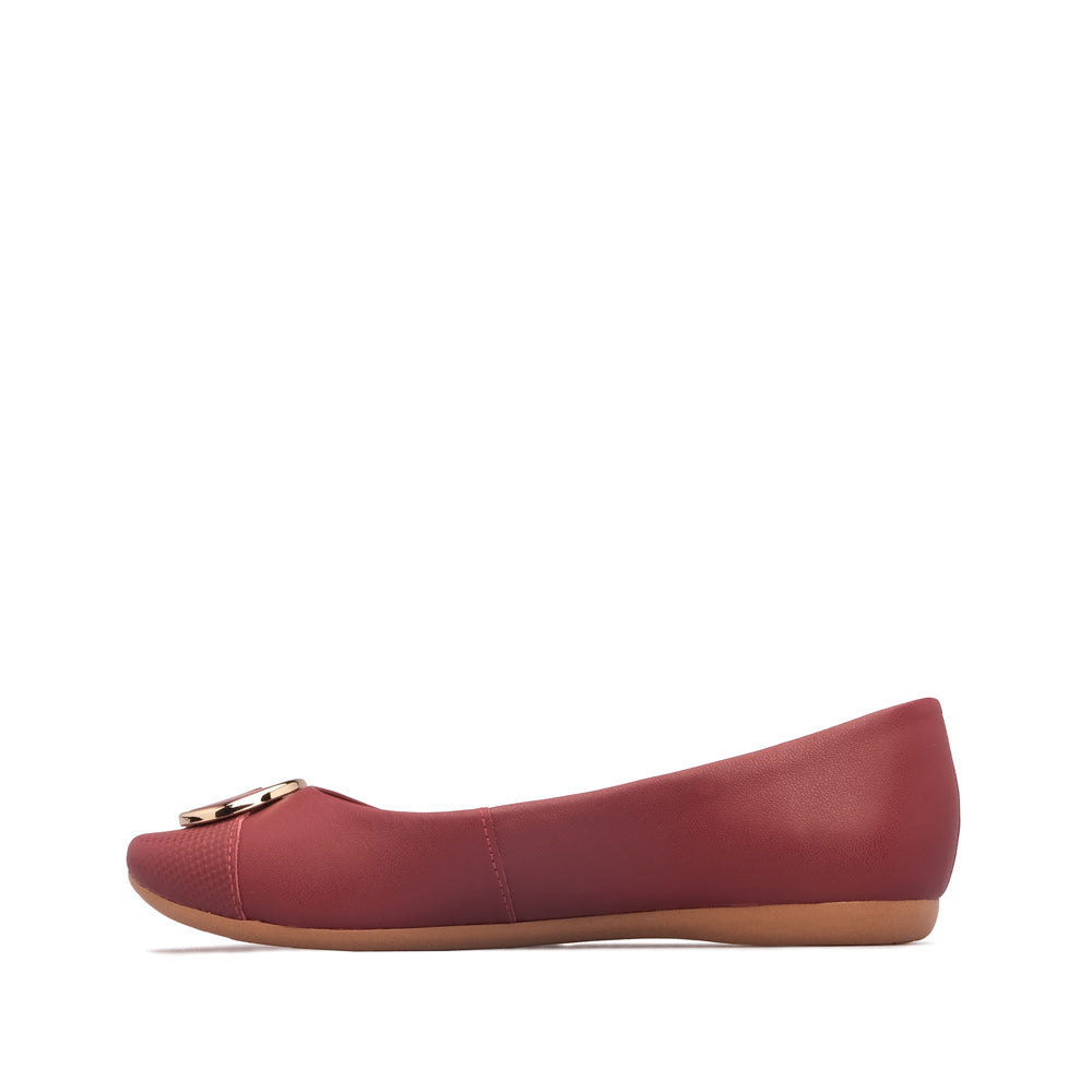 Sapato Salto Raso Mulher Pele Vermelho