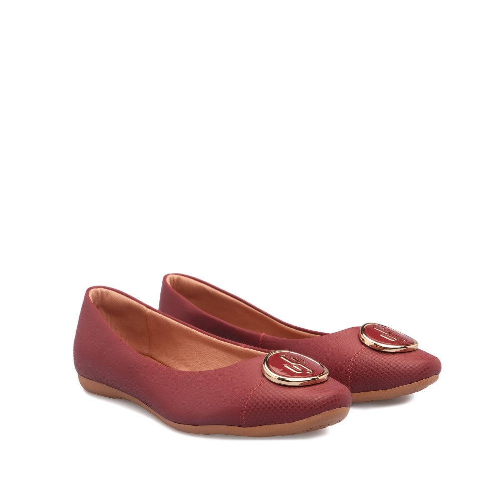 Sapato Salto Raso Mulher Pele Vermelho