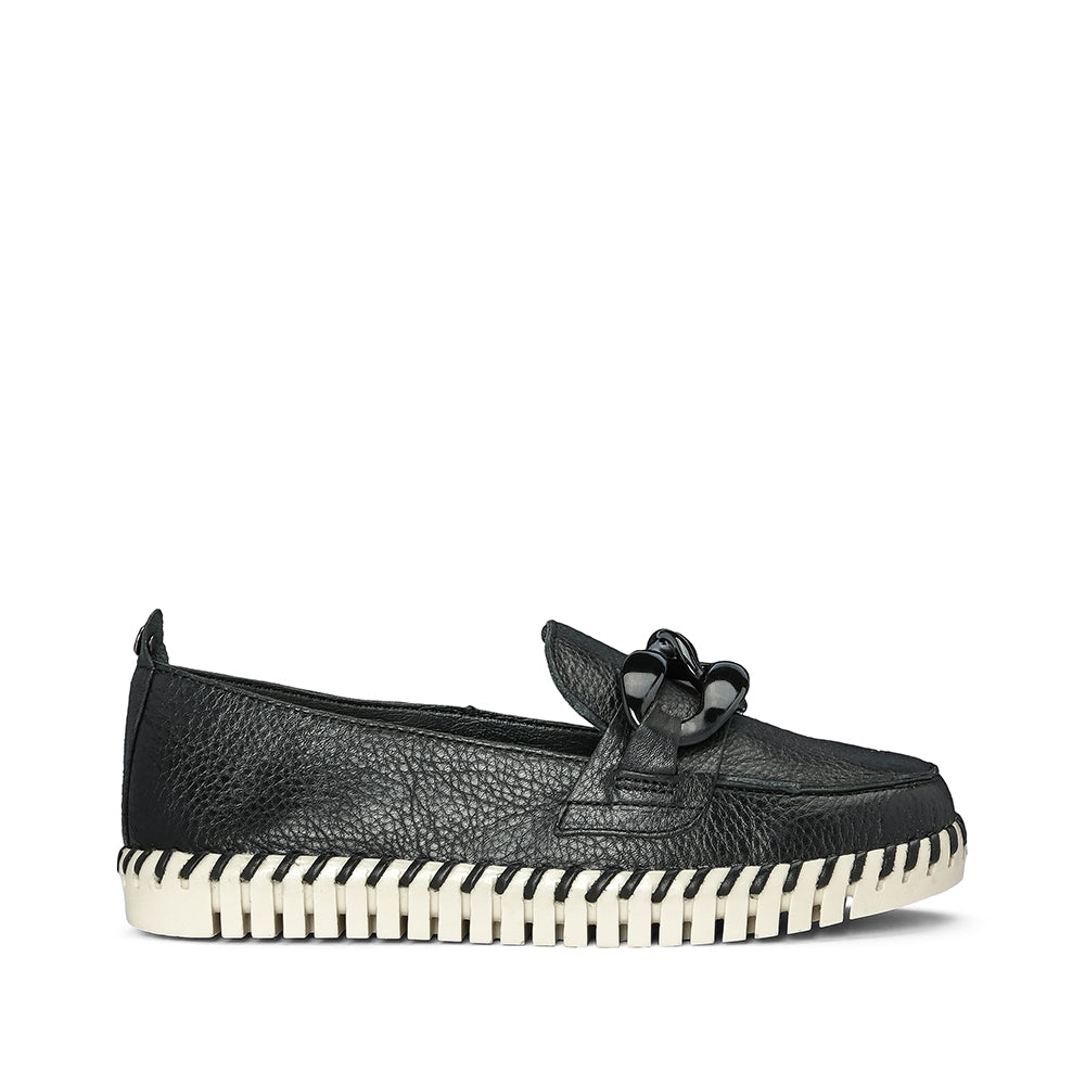 Sapato Salto Raso Mulher Pele Preto