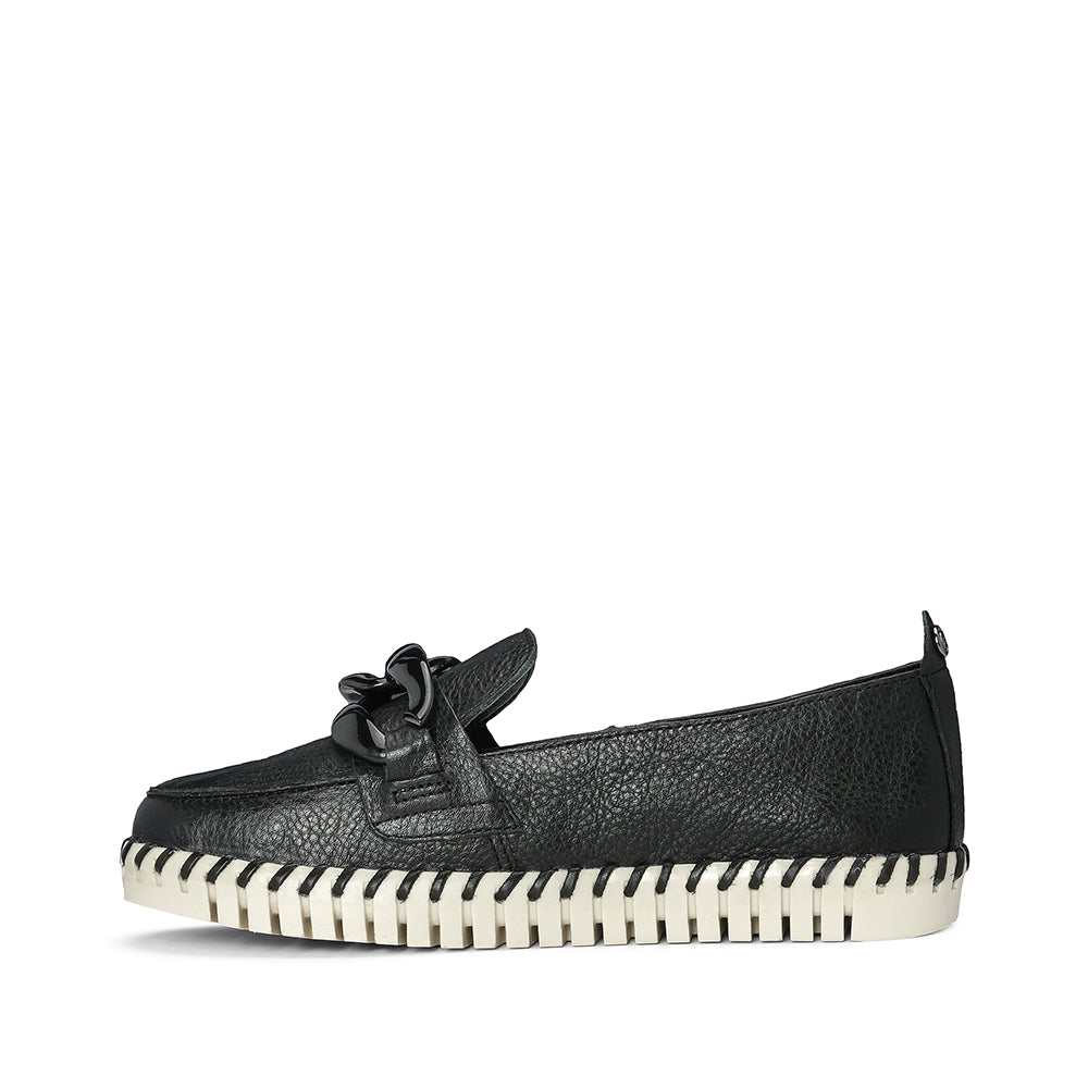 Sapato Salto Raso Mulher Pele Preto