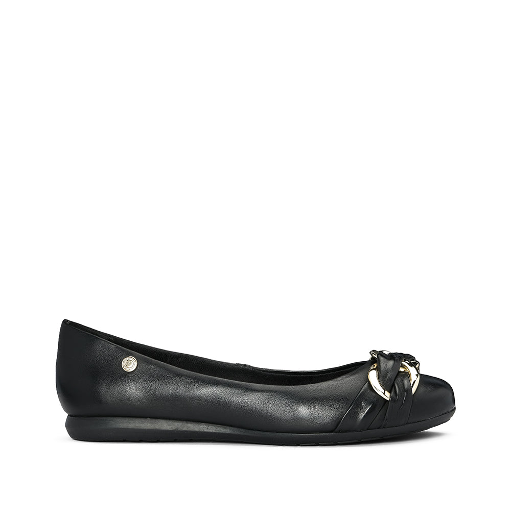 Sapato Salto Raso Mulher Pele Preto