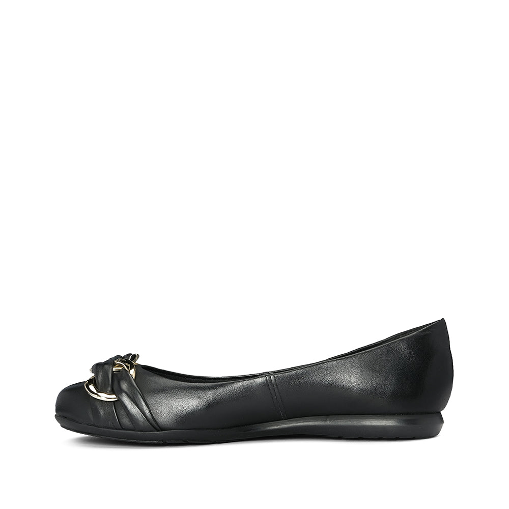 Sapato Salto Raso Mulher Pele Preto