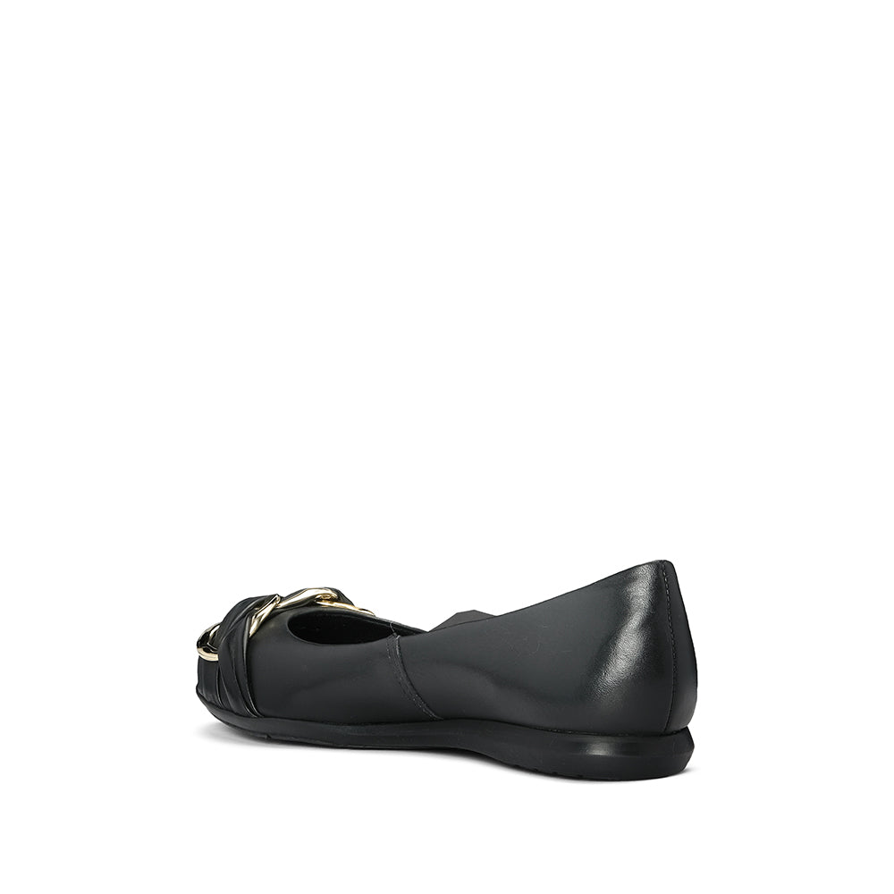 Sapato Salto Raso Mulher Pele Preto