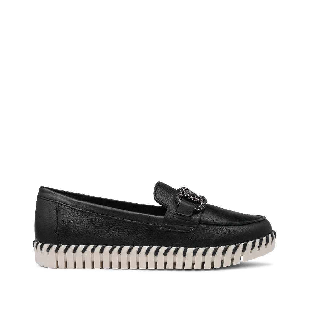 Sapato Salto Raso Mulher Pele Preto