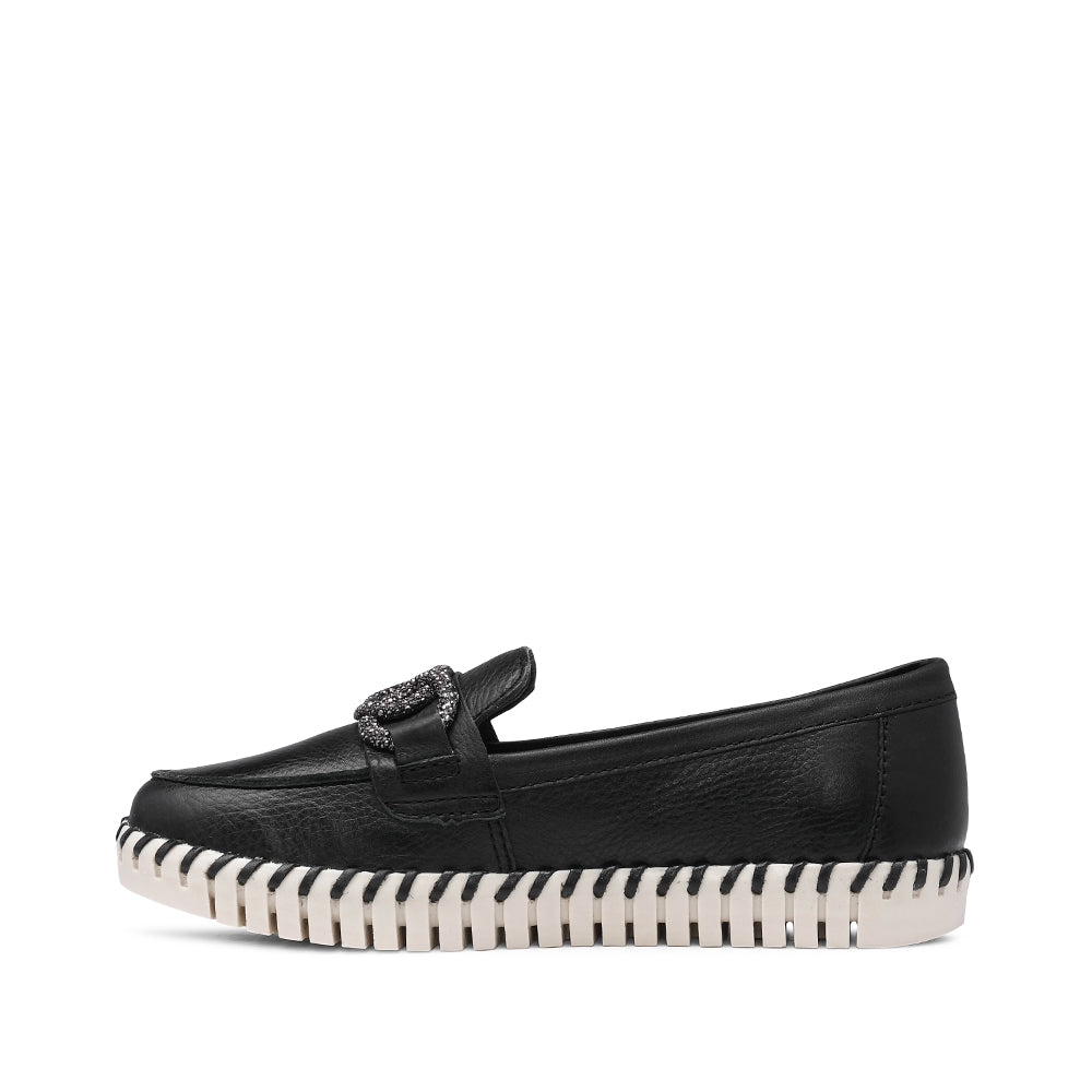 Sapato Salto Raso Mulher Pele Preto