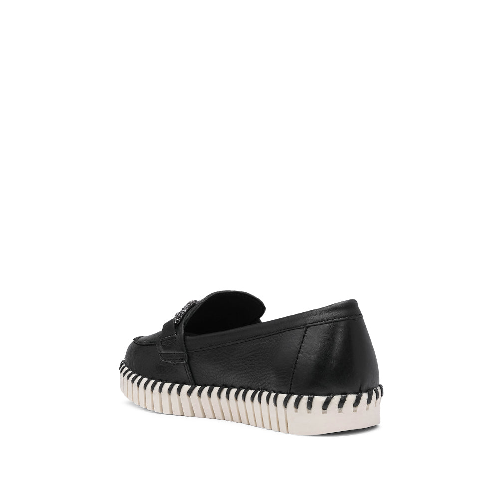 Sapato Salto Raso Mulher Pele Preto