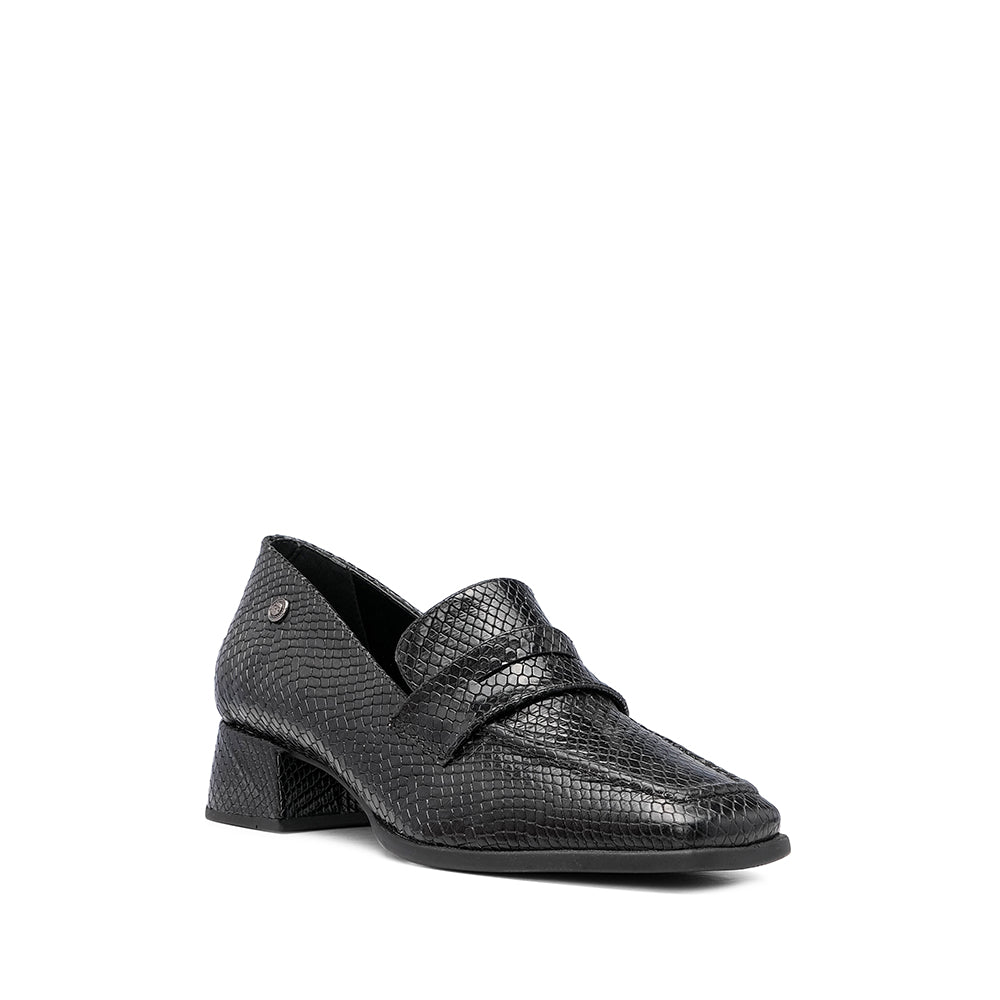 Sapato Salto Médio Mulher Animal Print Preto
