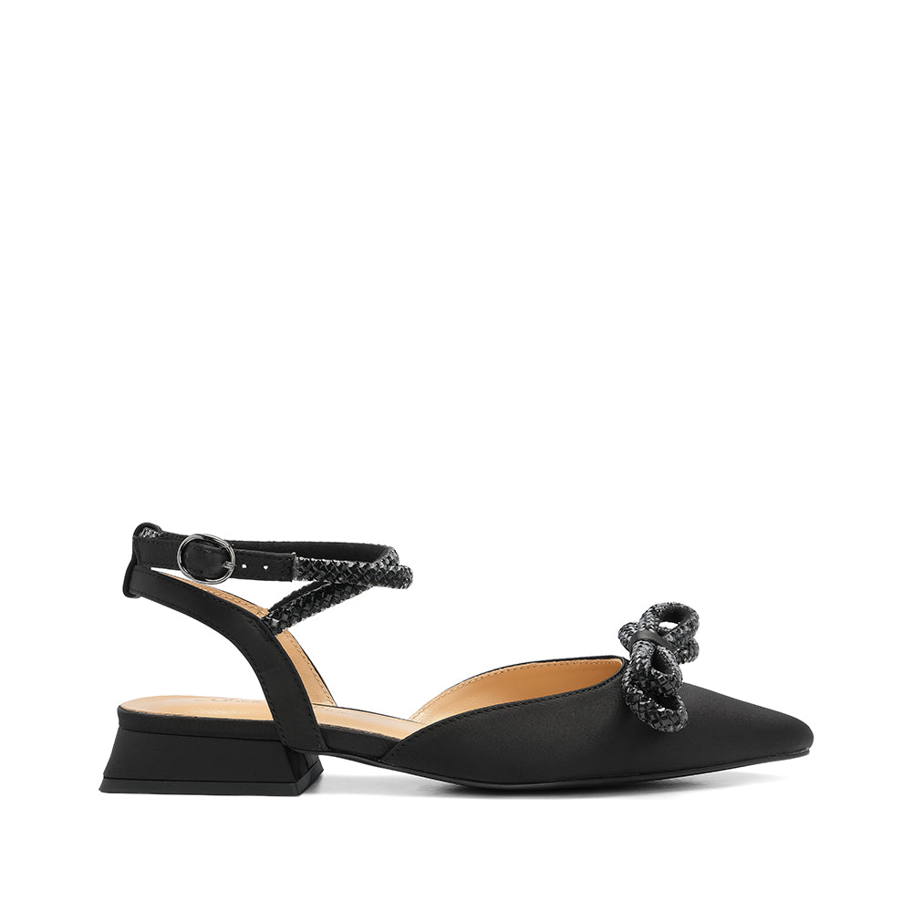 Sapato Salto Raso Mulher Têxtil Preto