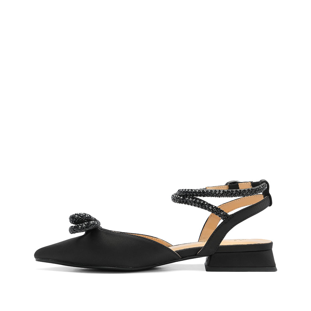 Sapato Salto Raso Mulher Têxtil Preto