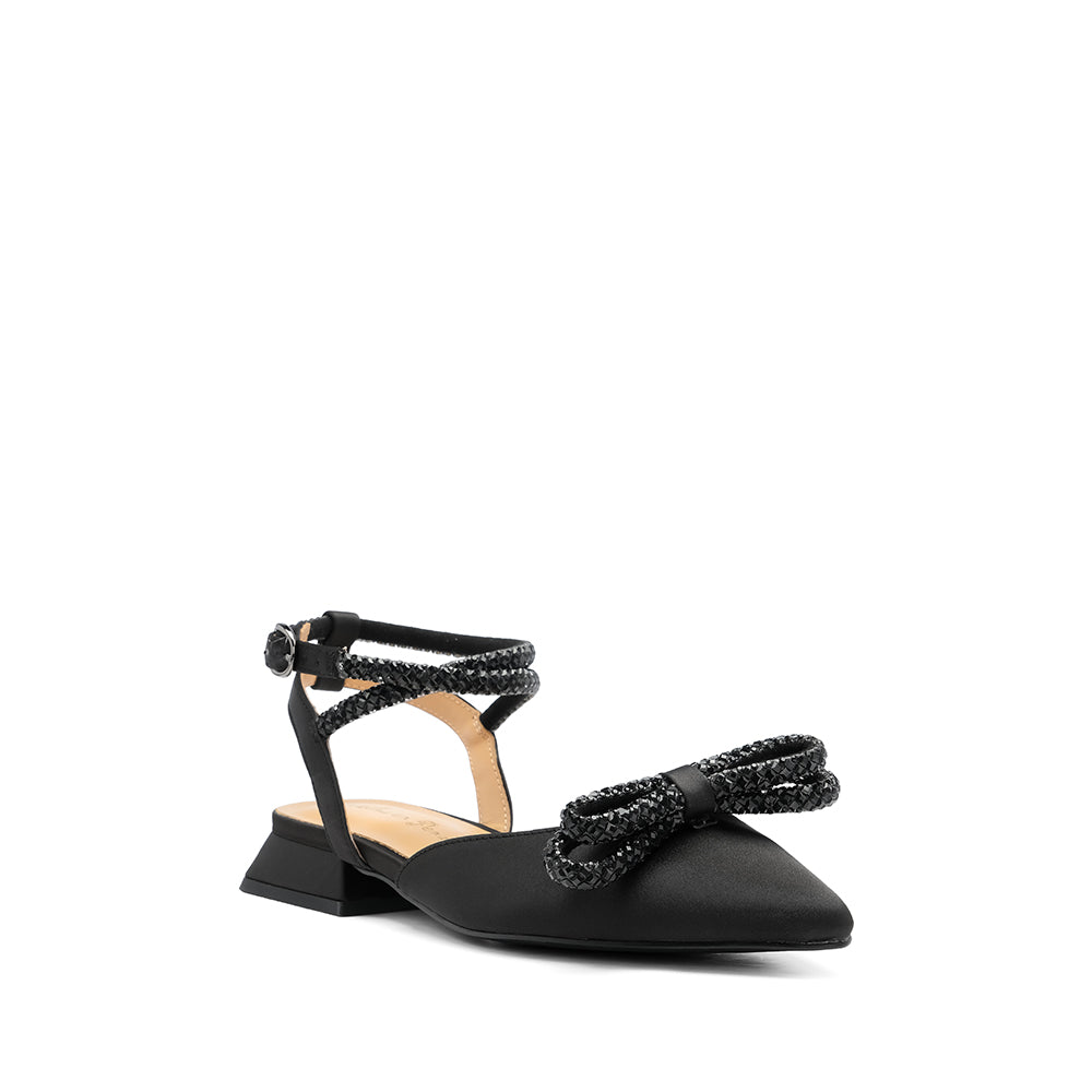 Sapato Salto Raso Mulher Têxtil Preto