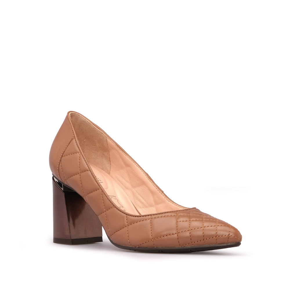 Sapato Salto Alto Mulher Pele Camel