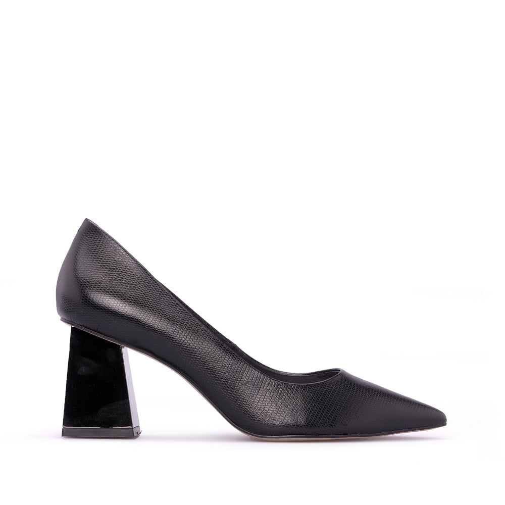 Sapato Salto Alto Mulher Pele Preto