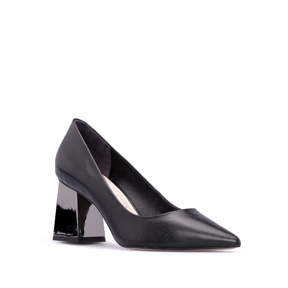 Sapato Salto Alto Mulher Pele Preto