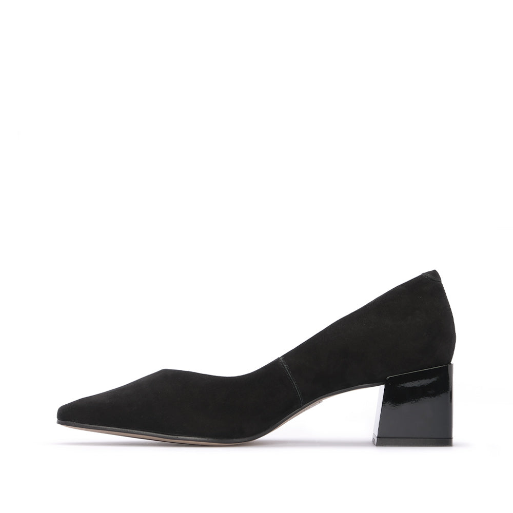 Sapato Salto Médio Mulher Nobuck Preto