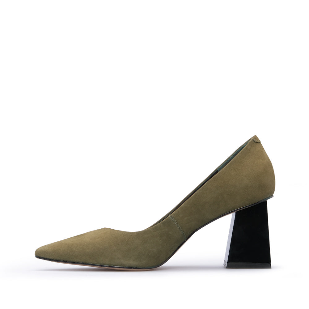 Sapato Salto Alto Mulher Nobuck Verde