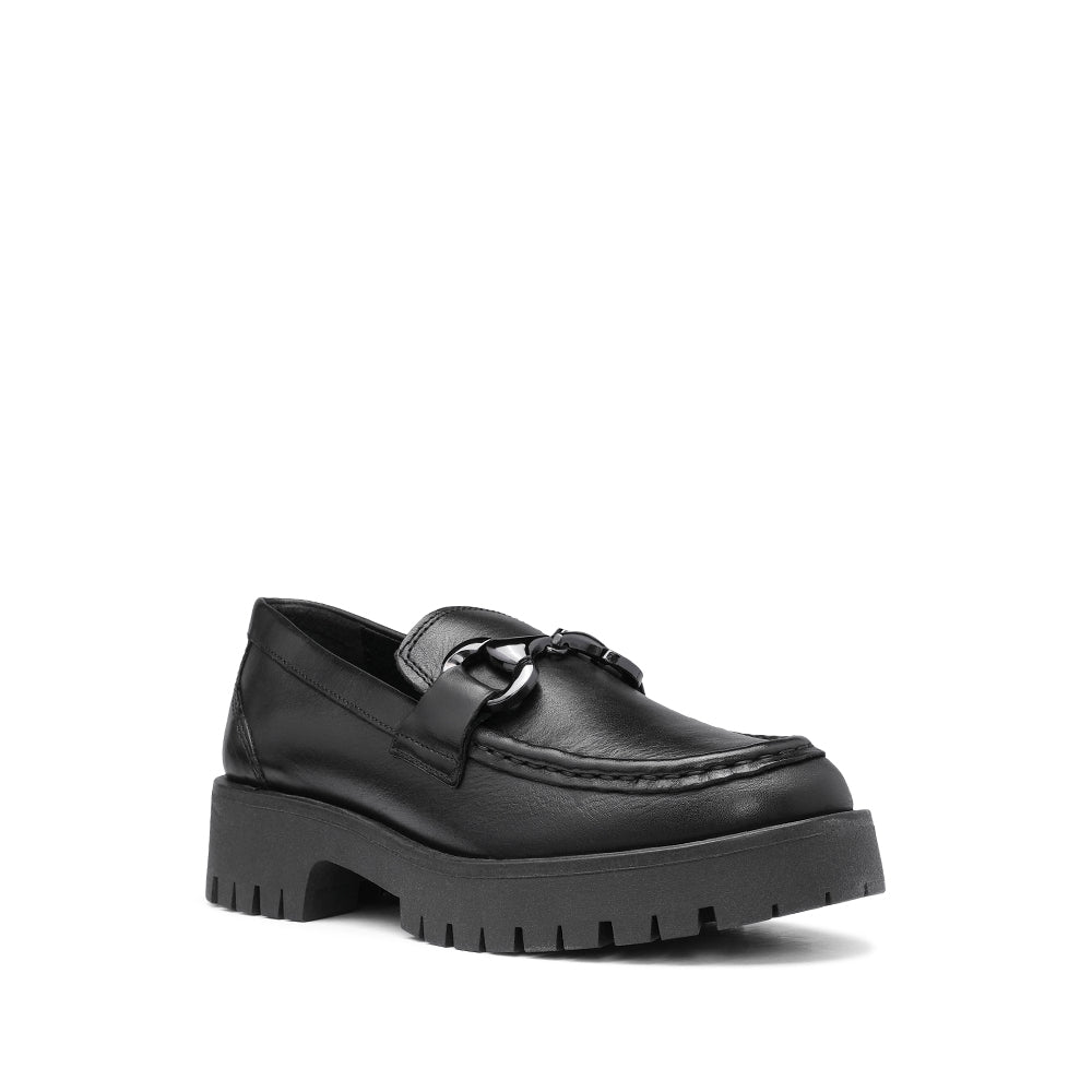 Sapato Salto Raso Mulher Pele Preto