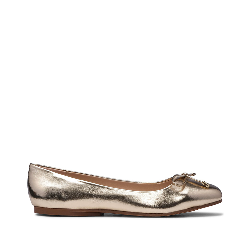 Women's Synthetic Leather Ballerina Shoes Gold – Manuel Alves