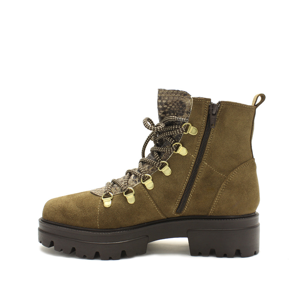 Botim Militar Mulher Camurça Taupe