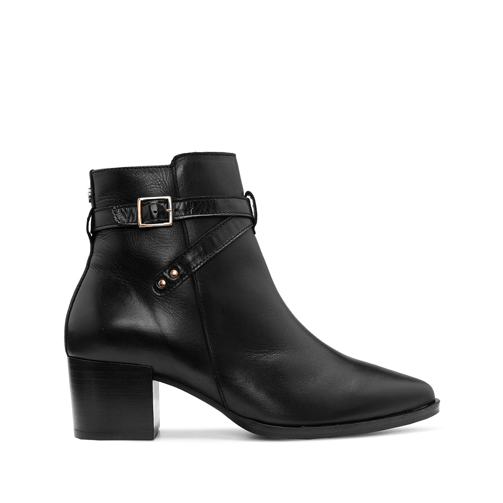 Botim Casual Mulher Pele Preto