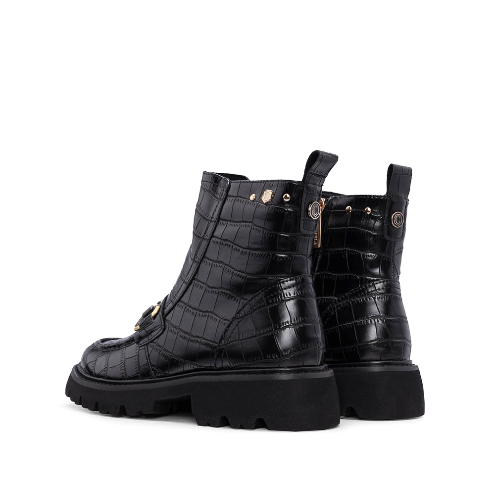 Botim Salto Raso Mulher Preto