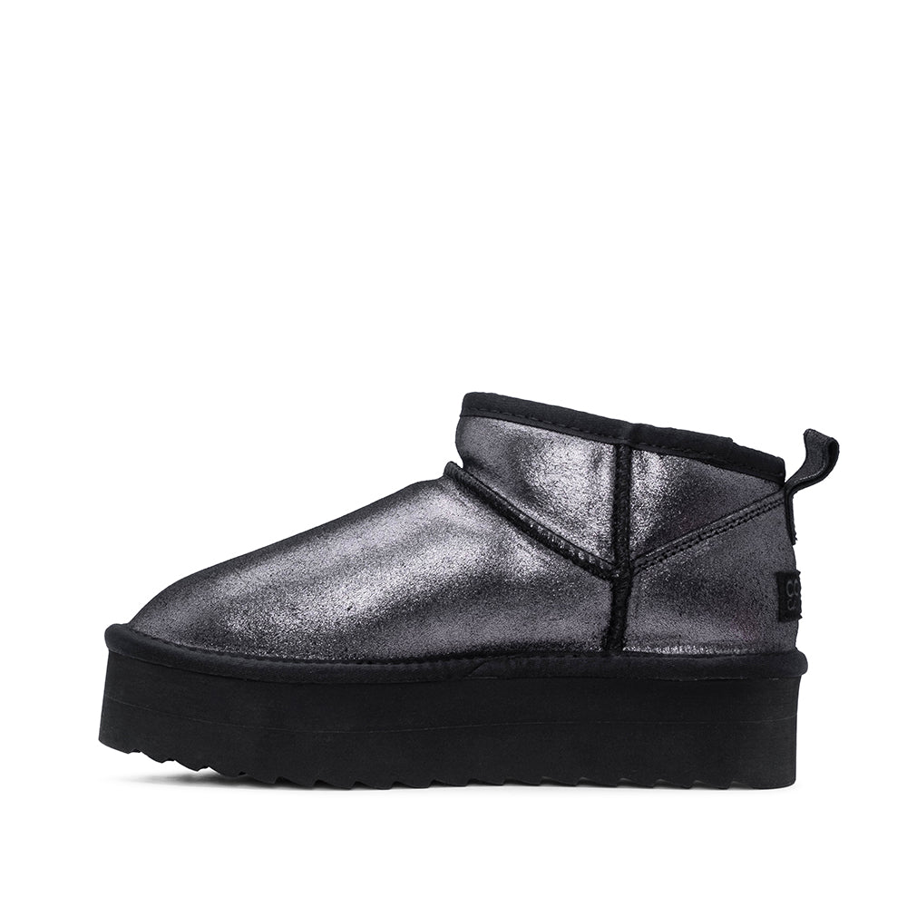 Bota Casual Mulher Pele Sintética Prata