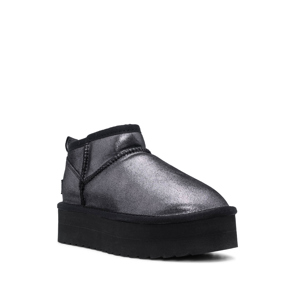 Bota Casual Mulher Pele Sintética Prata