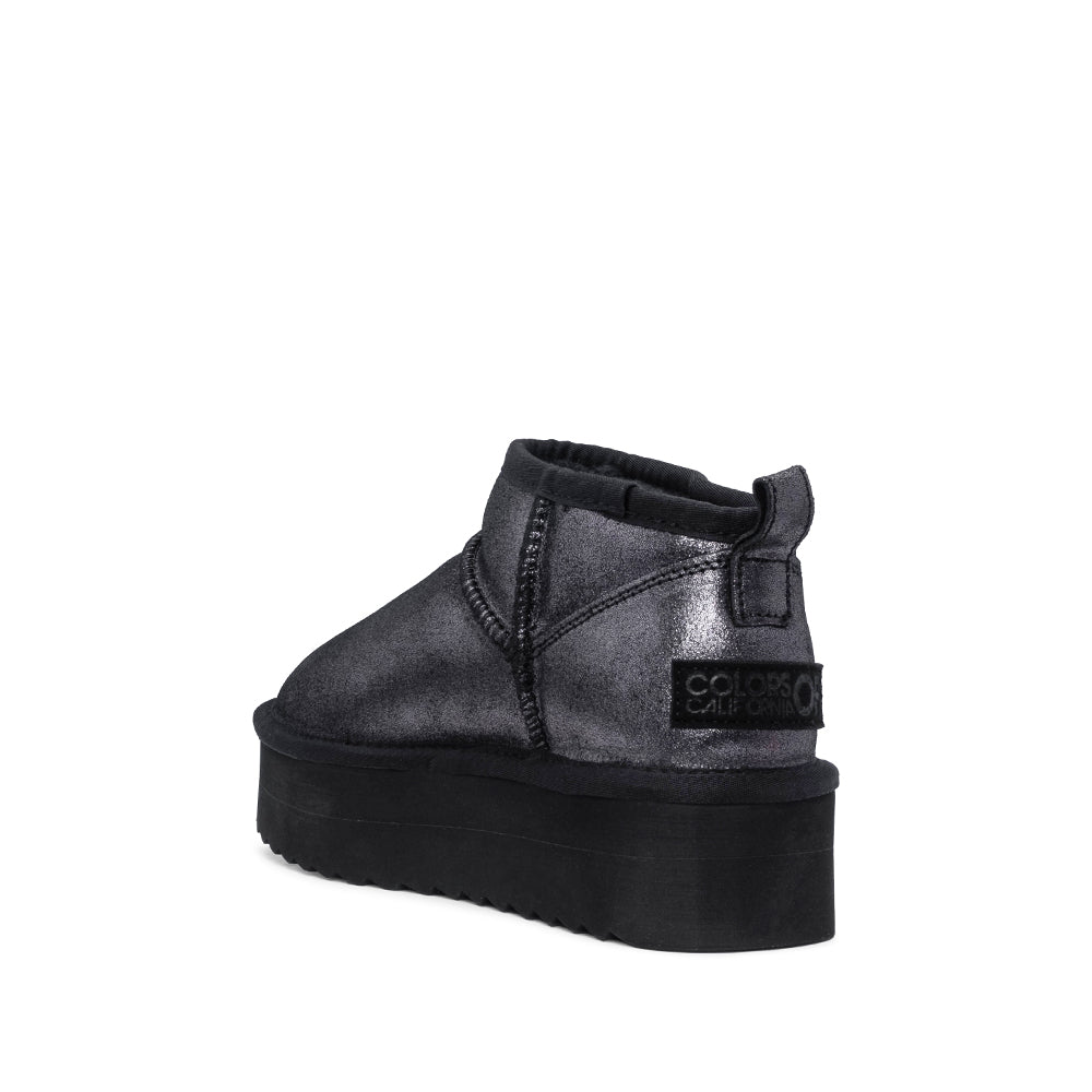 Bota Casual Mulher Pele Sintética Prata