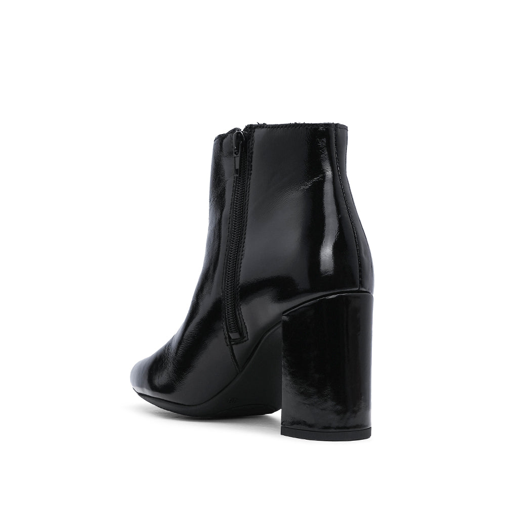 Botim Salto Alto Mulher Verniz Preto