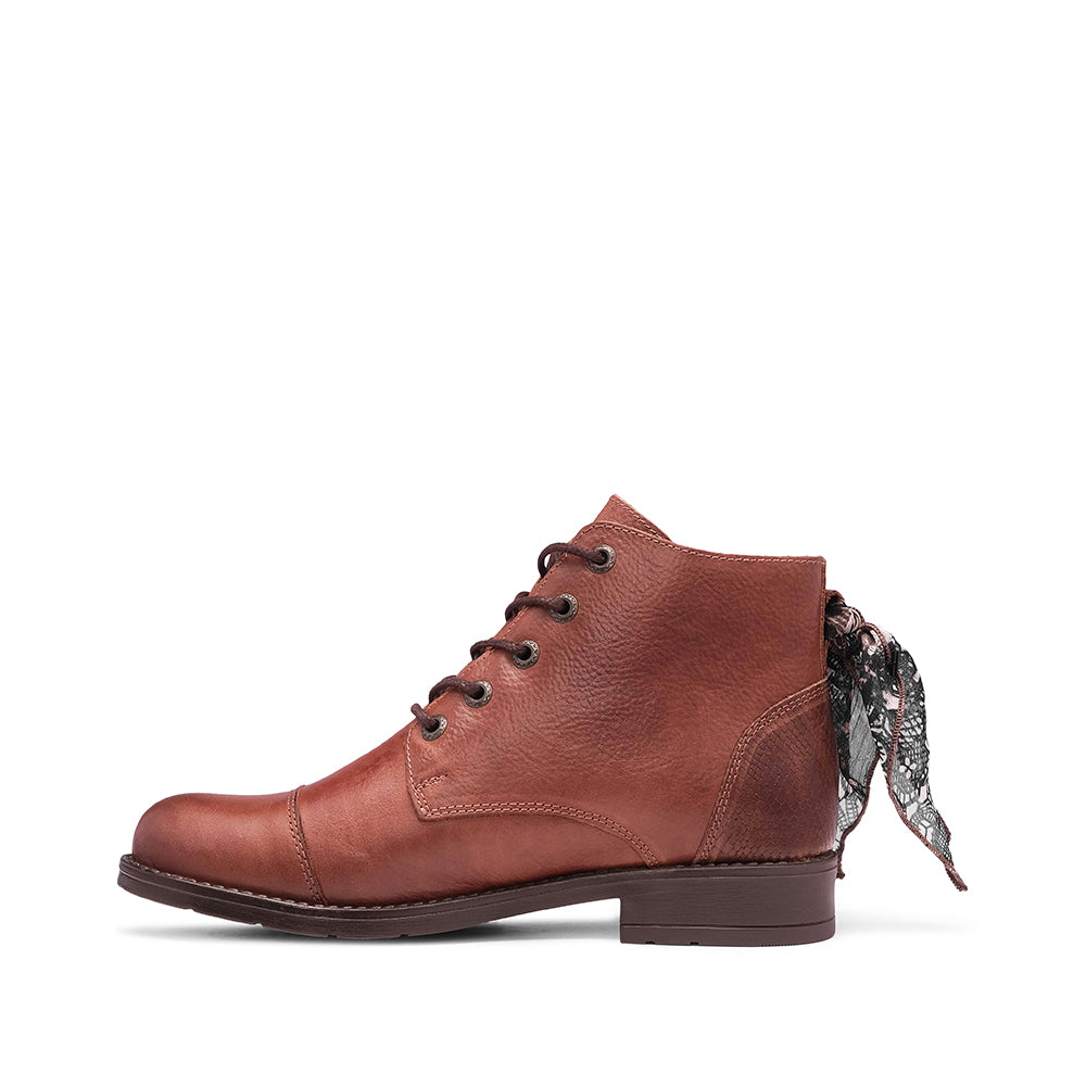 Botim Salto Raso Mulher Pele Camel