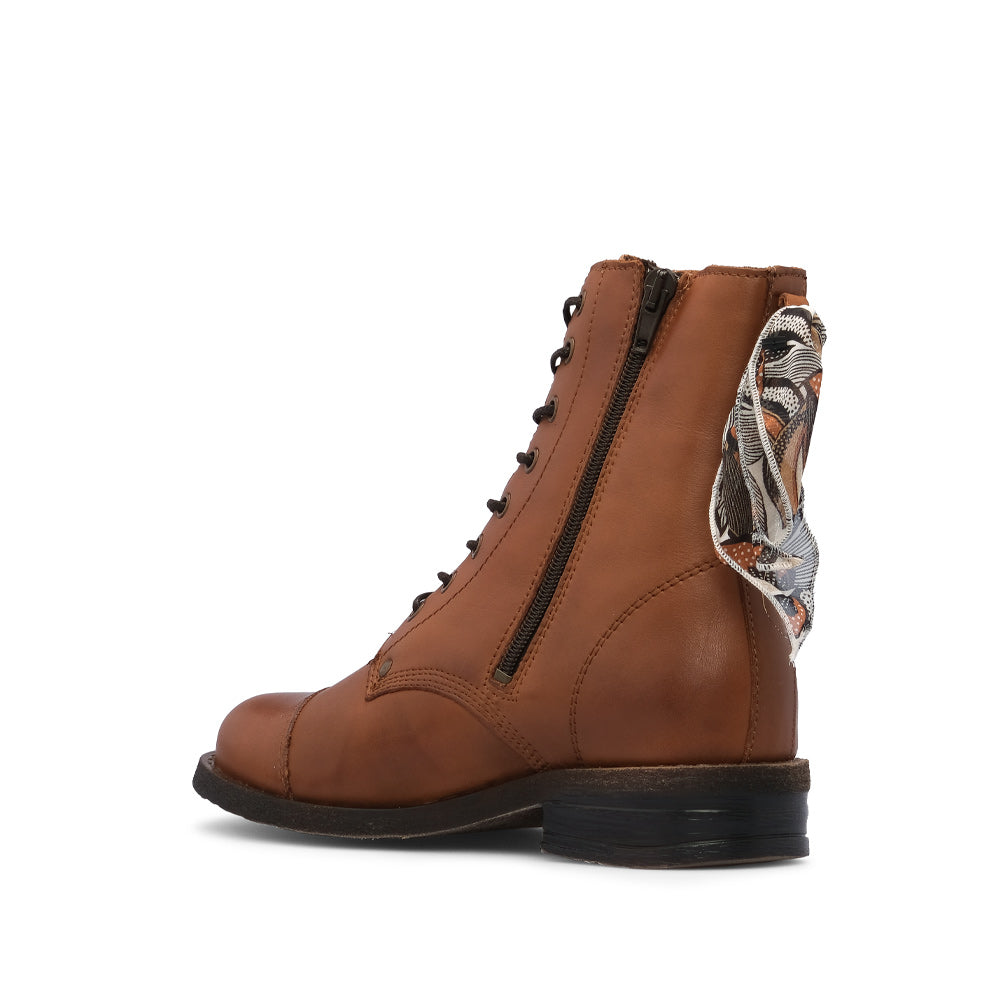 Botim Salto Raso Mulher Pele Camel