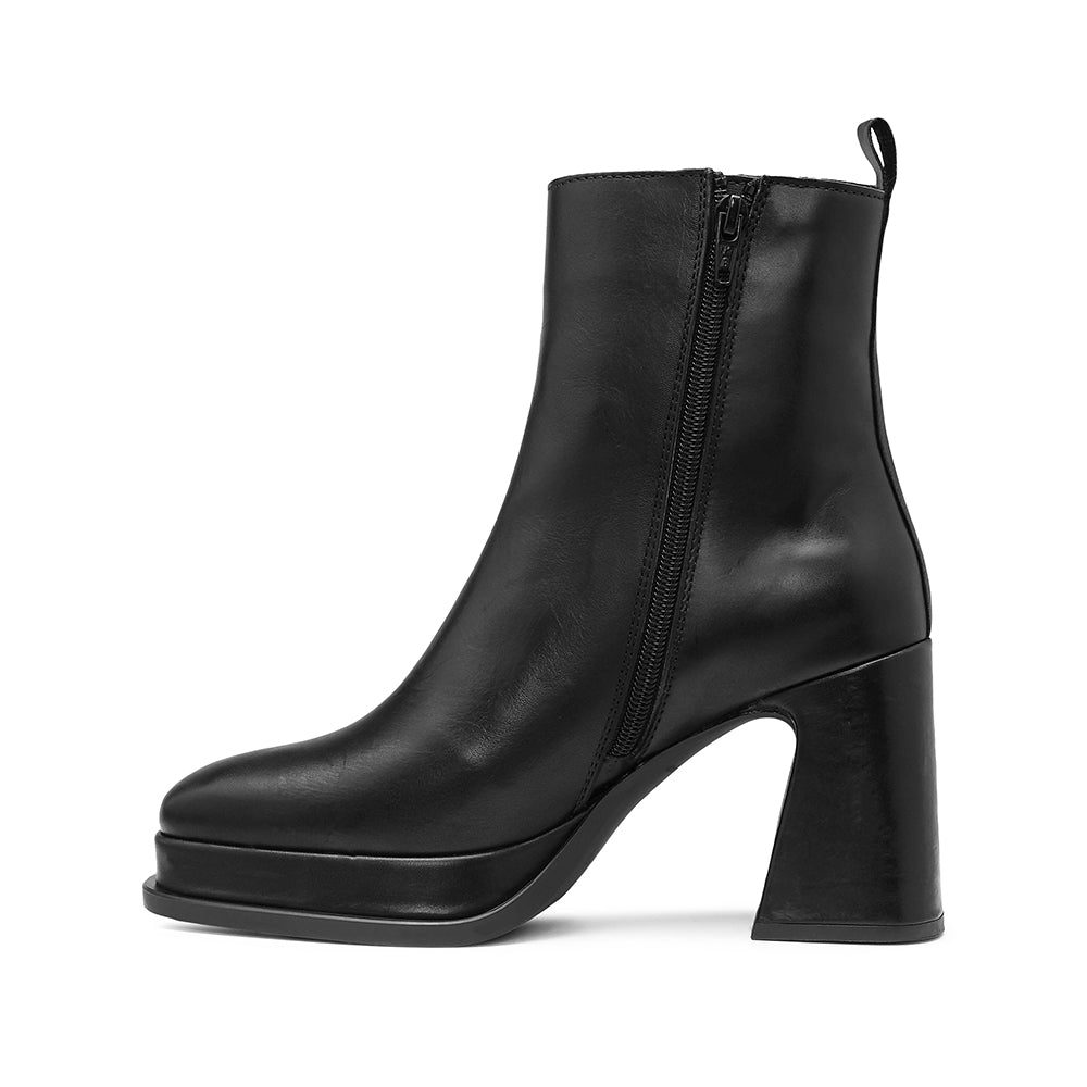 Botim Salto Alto Mulher Pele Preto