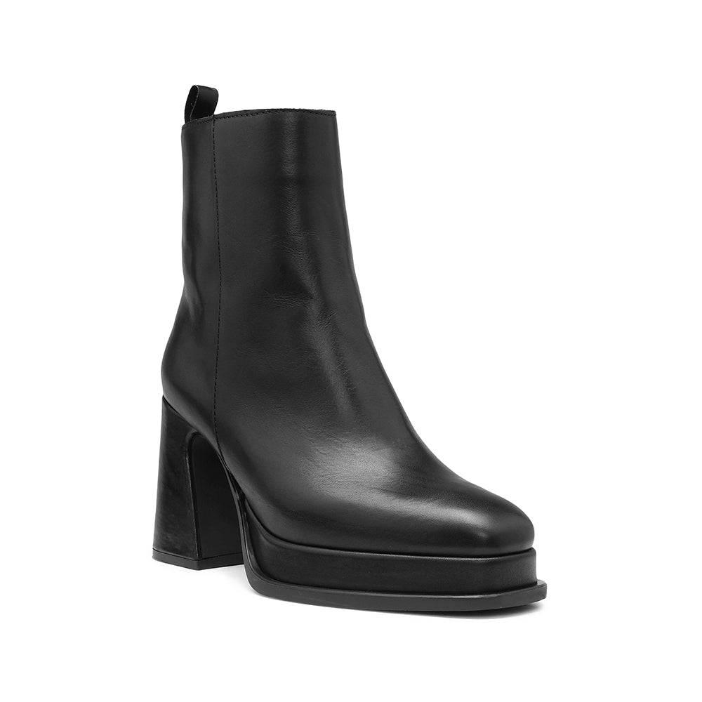 Botim Salto Alto Mulher Pele Preto