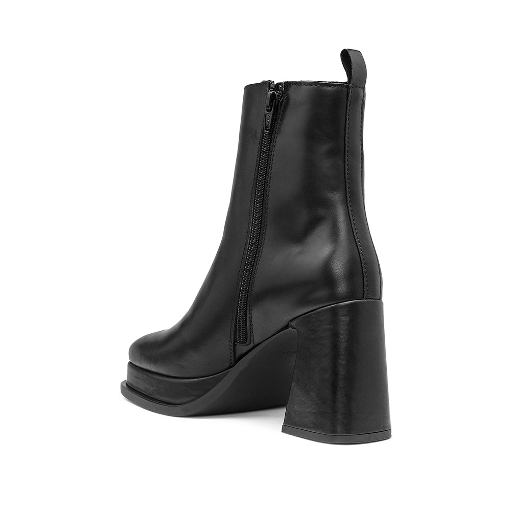 Botim Salto Alto Mulher Pele Preto